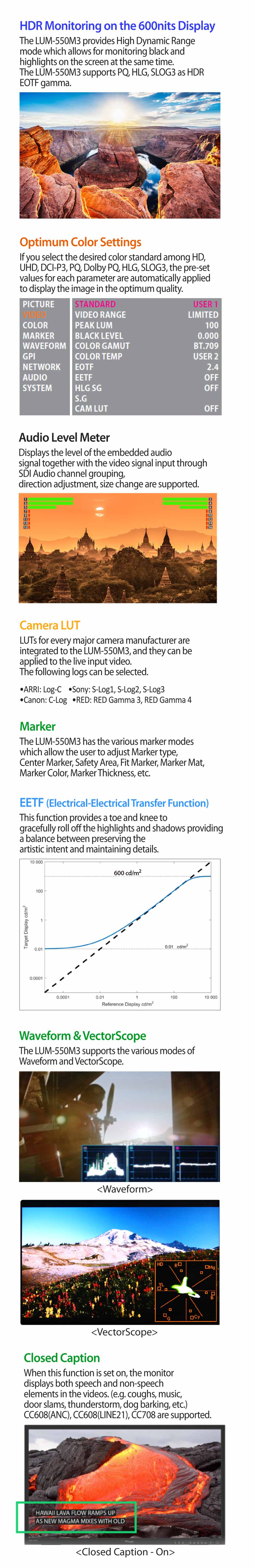 LUM-550M3 Features